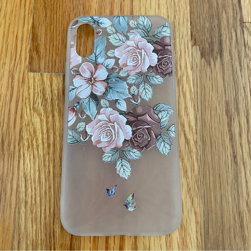 iPhone X/XS Floral Rose Phone Case Frosted Phone Cover